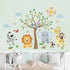 Whimsical Forest Animal Wall Stickers for Nursery - Elephant, Lion & Giraffe Decals