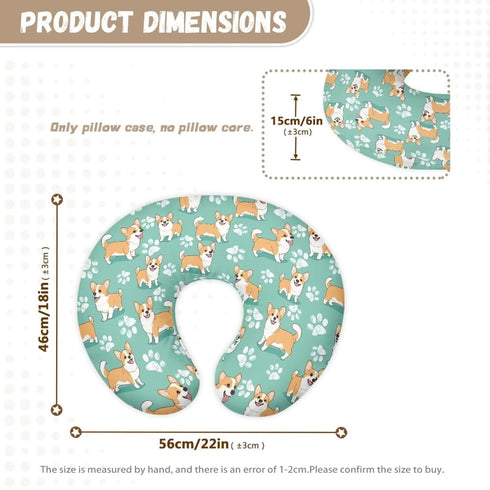 Qehuruxo Corgi Baby Nursing Pillow Cover Baby Breastfeeding Slipcover Infant Newborn Nursery Bottle Pillowcase Stretchy