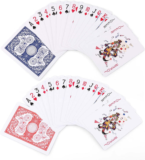 24 12 12 LotFancy Playing Cards, Decks of Cards Bulk, Poker Size Standard Index, Blue and Red, for Blackjack, Euchre