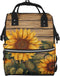 HCBPWVQA Paint Wooden Board Sunflower Diaper Bag with Changing Pad and Pacifier Holder,