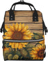 HCBPWVQA Paint Wooden Board Sunflower Diaper Bag with Changing Pad and Pacifier Holder,
