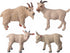 Animal Figures 4pcs Plastic White Goat Action Model, Educational Toys for Science Projects, Birthday Gift, Cake Topper