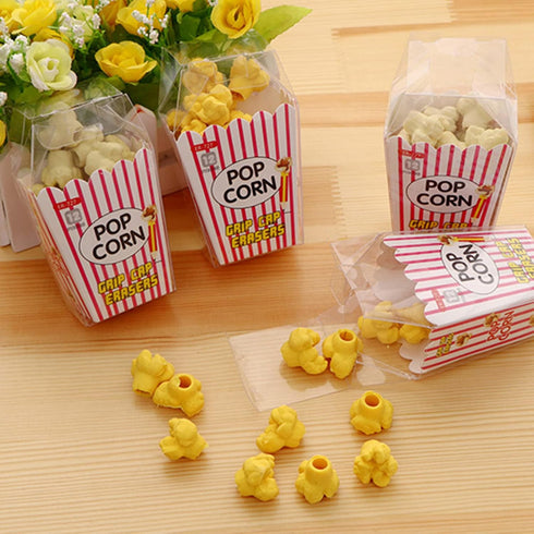 48 PCS Popcorn Erasers, Mini Erasers for Kids Play Prize Party and School Supplies