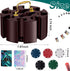 Wettarn Poker Chips Set - 200 Count Rotating Poker Chip Case with 200 Chips & 2 Decks of Playing Cards for Casino
