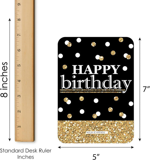 Big Dot of Happiness Adult Happy Birthday Bingo Cards - Gold | Find The Guest Game for Birthday Party - Set of 18