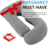 Wodsfay -65 Inch 65inch) U-Shaped Pregnancy Pillow for Sleeping, Full Body Support for Back, HIPS & Belly Maternity