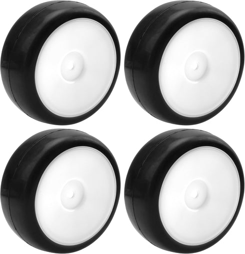 Plastic Wheel Rims 12mm Hex Hub & Rubber Tires w/Foam Compatible with HSP Tamiya HPI Kyosho 1/10 On-Road Touring Car WLtoys 1/14 144001 RC 1/18 A959B Buggy (White)