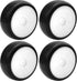 Plastic Wheel Rims 12mm Hex Hub & Rubber Tires w/Foam Compatible with HSP Tamiya HPI Kyosho 1/10 On-Road Touring Car WLtoys 1/14 144001 RC 1/18 A959B Buggy (White)