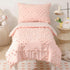 Set 4-Piece Set Toddler Bedding for Girls Pink Jacquard Pom Pom Tufts Bohemian Boho Tufted Dots Crib Toddler Comforter