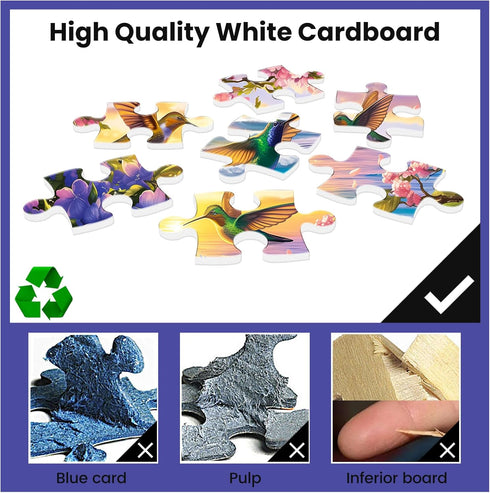 300 Pieces Puzzles for Adults - Hummingbird Beach Flower Puzzle, Gift for Family, 20.5x15IN