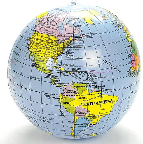 SWR 36 Inch PVC Inflatable World Globe - Educational Toy for Children and Adults