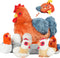 9 in 1 Chicken Stuffed Animal Set, Stuffed Chicken Plush Toy with