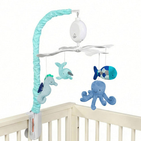Giggle Babble Ocean Baby Mobile with Music Calming Nautical Crib Mobile with Sea Animals,