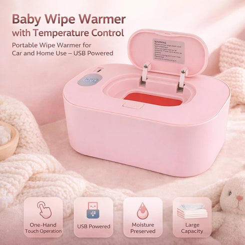 Plplaaoo Baby Wipe Warmer with Temperature Control Portable Wipe Warmer for Car and Home Use USB Powered Baby Wet Wipes