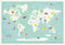 Our World Interactive Map, 16x20 Inch Print, Children's Educational Wall Art Map for Nursery Décor