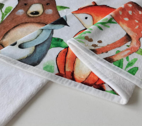 Woodland Baby Monthly Milestone Blanket, Woodland Animals Growth Chart, 50"x40" for New Moms