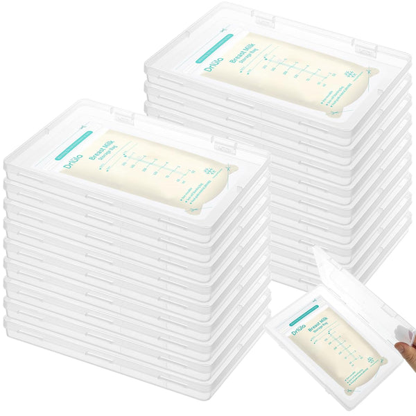 Sibosen 18 Pcs Clear Flat Breast Milk Freezer Storage Organizer Space Saving Breastmilk