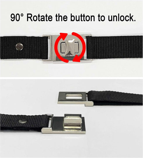 3 Pack Child Safety Strap Locks, Baby Proofing Heavy Duty Adjustable Length Latches with Rotating Release Buckle