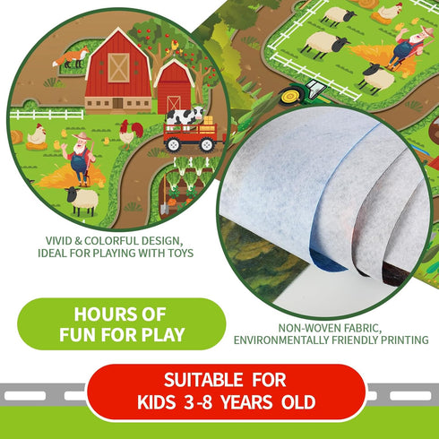 552-F Oriate Kids Toy Dream Mat Happy Farm Activity Playmat, Parent-Child Interaction Game Rug, Ideal Children's