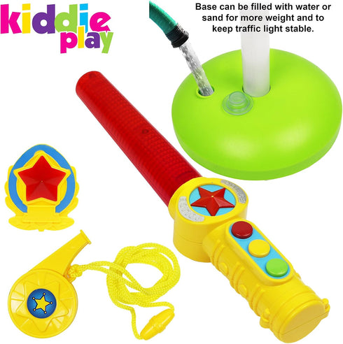 Kiddie Play Traffic Light Toy - Lights and Sounds for Kids Cars and Bikes