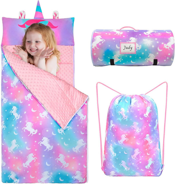 Nap Mat Unicorn Sleeping Bag with Reusable Pillow and Blanket Slumber Bag