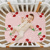 YEGAME 39 27 Inch Cherry Fitted Crib Sheets for Unisex Baby, Soft and Breathable Portable Mini Stretchy Crib Sheet