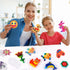 20 Pieces Clear Animal Shape Plastic Pegboards with 20 Colorful Cards for Kids DIY Craft Beads