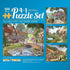 Bits and Pieces 4-in-1 Multi-Pack 500 Piece Jigsaw Puzzles for Adults - Village Life by Artist Steve Crisp, 16" x 20"