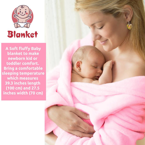 Set Newborn Baby Gift | Baby Gift Basket | Newborn Blanket, Wooden Teether, Security Blanket, Cap, Baby Bibs, Socks