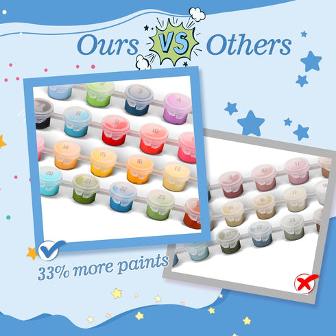 Kids Paint By Number Kits Age 8-12, 3 Pack 8x10 Inch Framed Canvas with 24 Acrylic Paint Pots, 6 Brushes