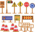 iplusmile Kids Traffic Signs Playset: 30pcs Street Traffic Cone Barricade Signs Crosswalk