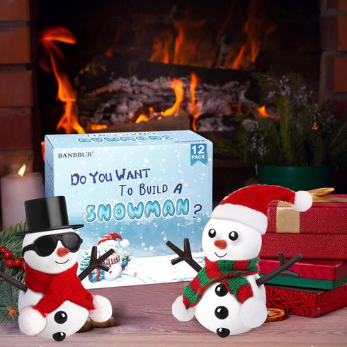 12 Pack BANBBUR Christmas Stocking Stuffers for Kids,Christmas Crafts for Kids,Modeling Clay DIY Build a Snowman Crafts