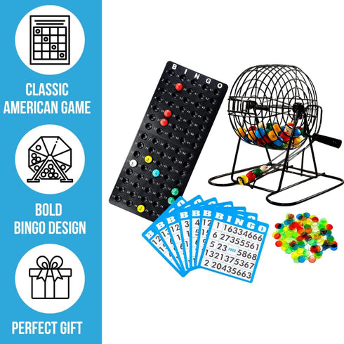 Set 8 Inch 75 50 Regal Bingo Deluxe Game for Adults and Kids - Includes Wheel Cage, Balls, Master Board, Cards