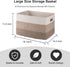 OIAHOMY Cotton Rope Basket, Rectangle Woven Baskets for Storage, Toy Basket with Handle, Baskets for Organizing -