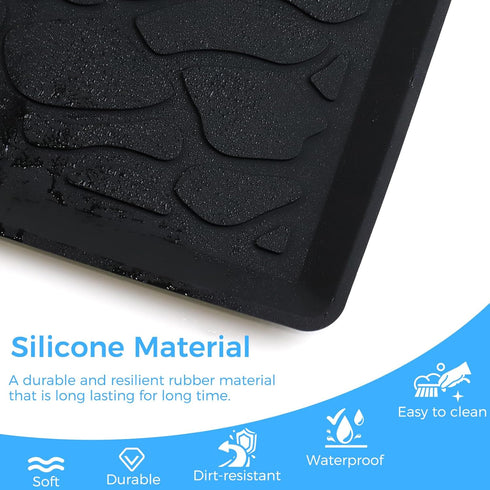 W2 30x16 inch All Weather Mat for Series, Foldable Silicone Stroller Wagon Floor Insert Pad with Two Hooks