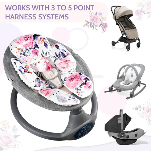 2 1 Pea Pod Baby Car Seat Head Support for Newborn, in Infant Car Seat Head Body Support for Girls Extra Soft