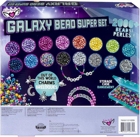 Fashion Angels Galaxy Bead Super Set (12679), 2,000+ Beads with Keeper Case, Makes 50+ Bracelets and Charms