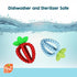 3 RaZbaby Bites Silicone Baby Teething Toy Sensory Toy with Textured BerryBumps for Teething Relief, Easy-to-Hold Fruit
