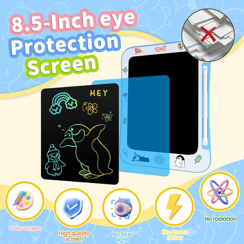 Genialba 3-7 LCD Writing Tablet for Kids, Colorful Screen Drawing Board for Year Old Boys & Girls - Educational Toys