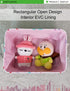 LANGYASHAN Rectangular Storage Bin with Handles, Collapse Canvas Fabric Cartoon Basket for Organizing Home, Kitchen,