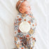 Set Cozy 1) Vibrant Floral Print Newborn Swaddle Blanket with Hat and Headband, and Breathable, for Boys and Girls
