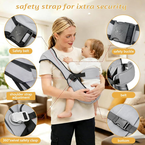 ZeeChan 2 Set, 6-24 7-30lbs Pcs Baby Carrier Baby Sling Carrier, Toddler Carrier, Equipped with a Diaper Bag, Two Ways