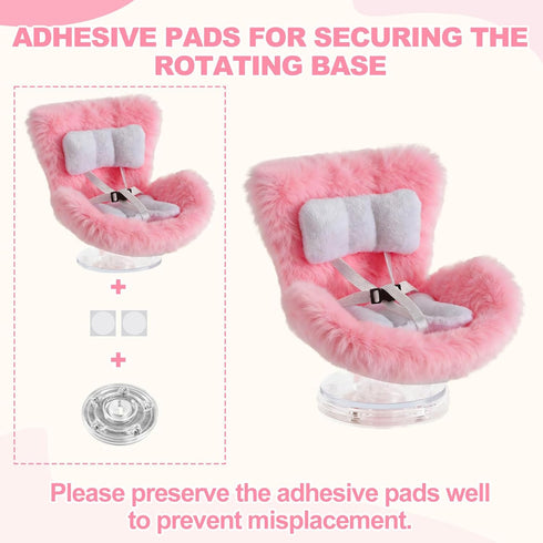 SYFLHYP 4-7in Cute Doll Car Seat for Labubu, Premium Car Seat Accessories for Dolls, Including Air Vent Clip, Desktop
