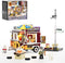 FUNWHOLE Chili Dog Trailer Lighting Building Bricks Set - Street Fusion City