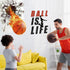 Basketball Wall Decor, 18 x 38 Inch 3D Self Adhesive Removable Wall Decal Stickers for Boys Bedroom
