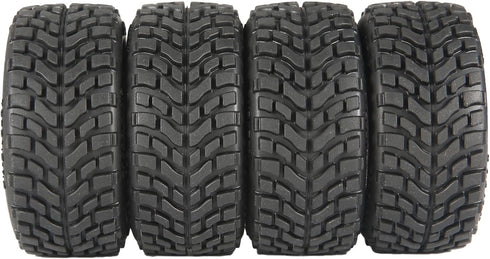 4PCS 76mm/2.99inch RC Rally Car Tyres, 12mm Hex Hub Rubber Tires & Plastic Wheel Rims for 1/10 RC Touring Car Buggy