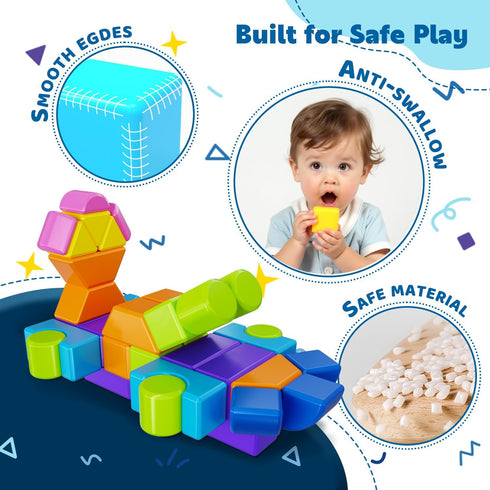 37PCS 4-8, 3D 4+ Pairez Toys Magnetic Building Blocks, Magnetic Blocks for Kids Ages Multi-Shape Stacking Blocks