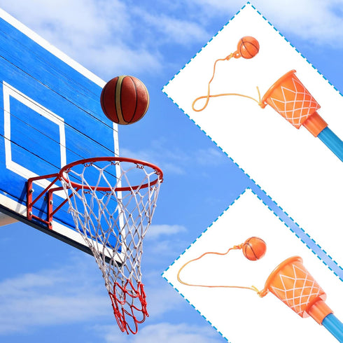 20 Pcs Basketball Hoop Pens - Basketball Party Favors with Blue Pencil Holders, Novelty Pens for Kids Sports Party