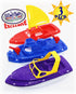 Set Sailboat Set 3 Pack Matty's Toy Stop Plastic Boats (Red), Speedboat (Purple) & Fireboat (Blue) Gift Bundle, Perfect