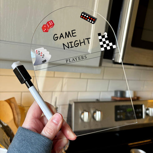 Personalized Game Score Board - Acrylic Engraved Score Tracker, Family Game Night Gift, Wedding, Housewarming